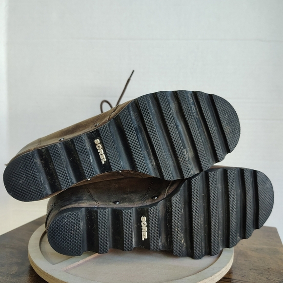 Sorel Joan of Arctic Brown Wedge Boot Lace Up Size 10 - Picture 16 of 16